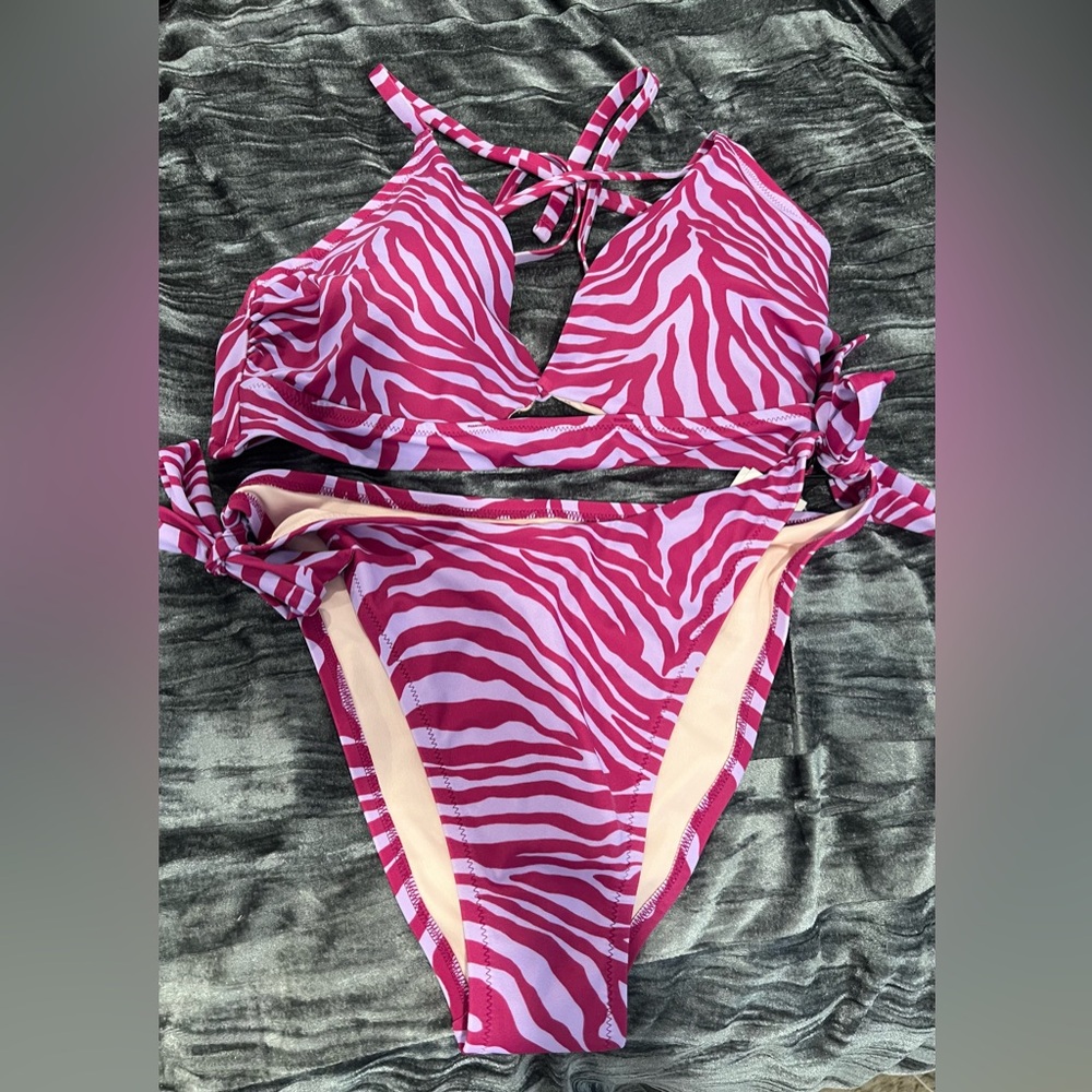 Zebra print swim set
